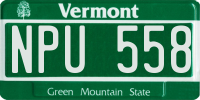 VT license plate NPU558