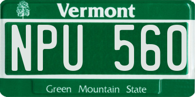 VT license plate NPU560
