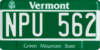VT license plate NPU562