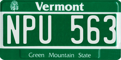 VT license plate NPU563