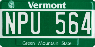 VT license plate NPU564
