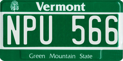 VT license plate NPU566