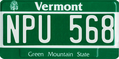 VT license plate NPU568