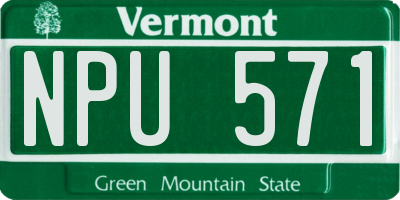 VT license plate NPU571