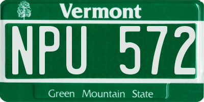 VT license plate NPU572