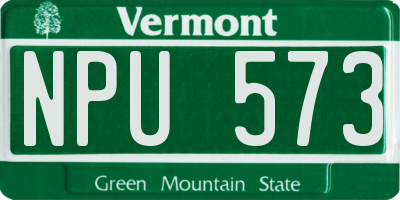 VT license plate NPU573