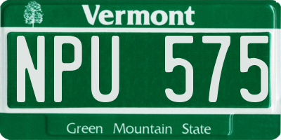 VT license plate NPU575