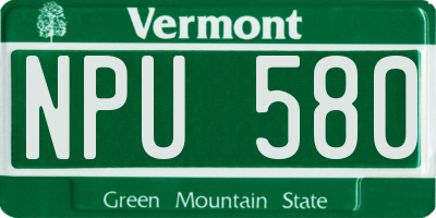 VT license plate NPU580