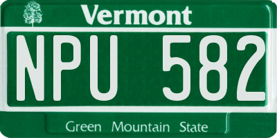 VT license plate NPU582