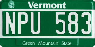 VT license plate NPU583
