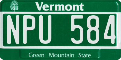VT license plate NPU584