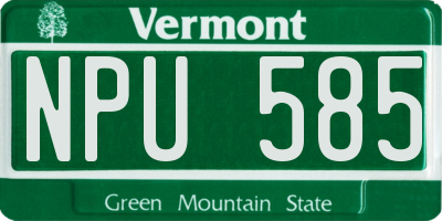 VT license plate NPU585