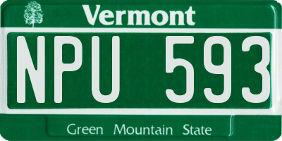 VT license plate NPU593