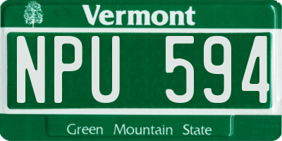 VT license plate NPU594