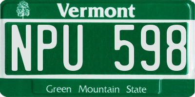 VT license plate NPU598