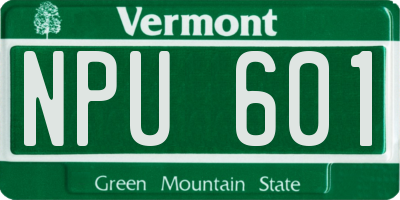 VT license plate NPU601