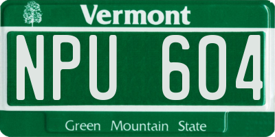 VT license plate NPU604