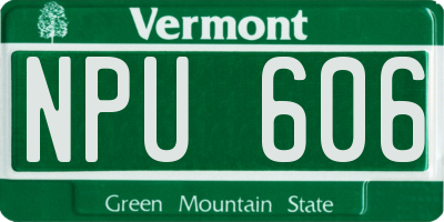 VT license plate NPU606
