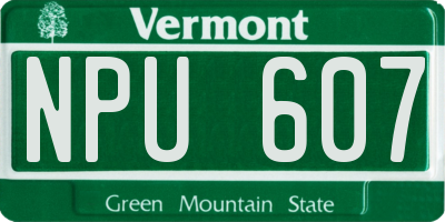 VT license plate NPU607
