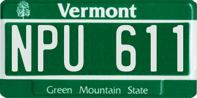 VT license plate NPU611