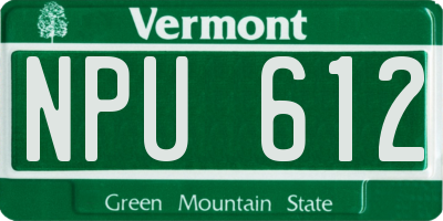 VT license plate NPU612