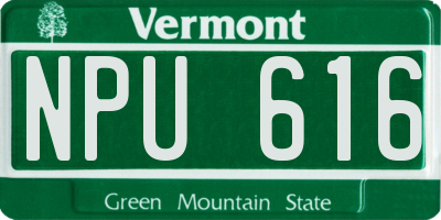 VT license plate NPU616