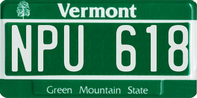 VT license plate NPU618