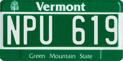 VT license plate NPU619