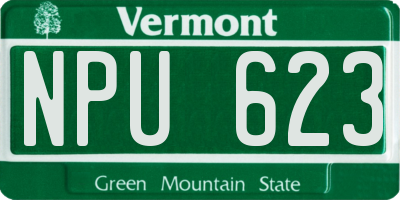 VT license plate NPU623
