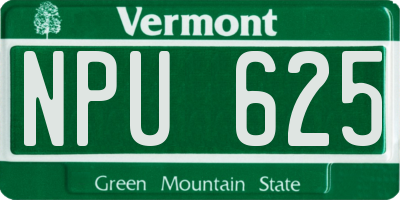 VT license plate NPU625