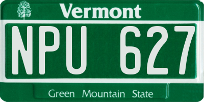VT license plate NPU627