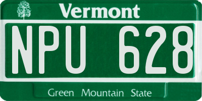 VT license plate NPU628