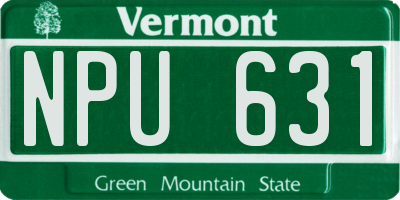 VT license plate NPU631