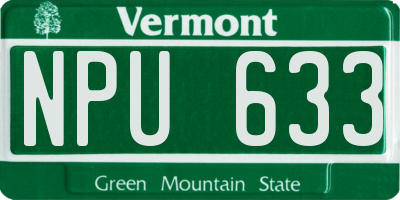 VT license plate NPU633