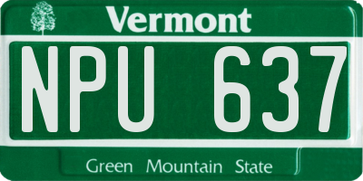 VT license plate NPU637