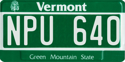 VT license plate NPU640