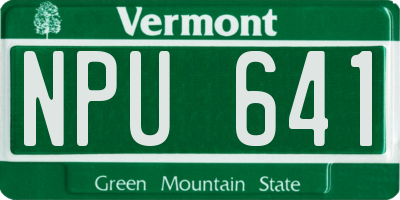 VT license plate NPU641