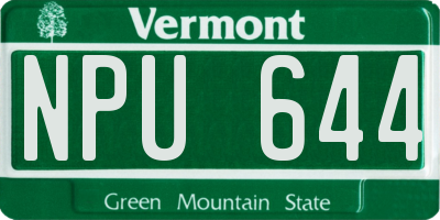 VT license plate NPU644