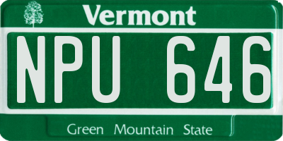 VT license plate NPU646