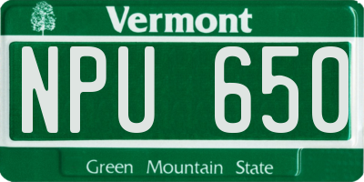 VT license plate NPU650