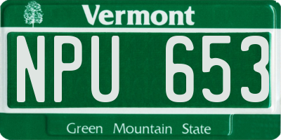 VT license plate NPU653