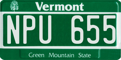 VT license plate NPU655