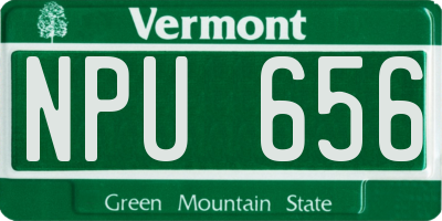 VT license plate NPU656