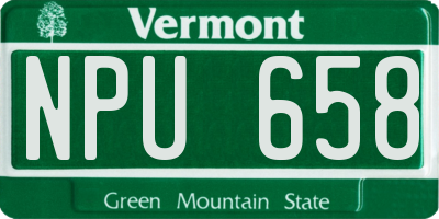 VT license plate NPU658