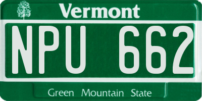 VT license plate NPU662