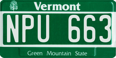 VT license plate NPU663