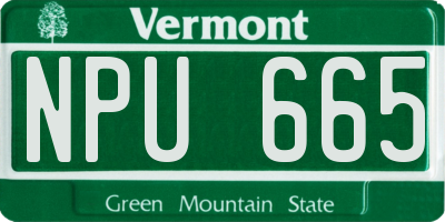 VT license plate NPU665