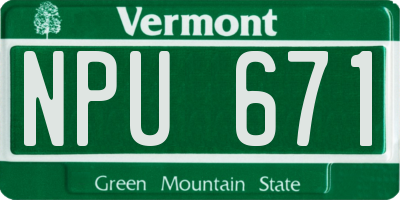 VT license plate NPU671