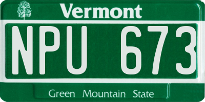 VT license plate NPU673