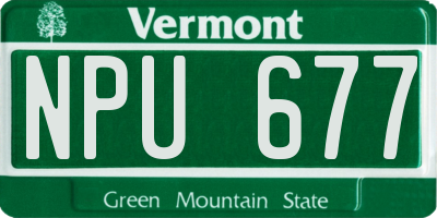 VT license plate NPU677